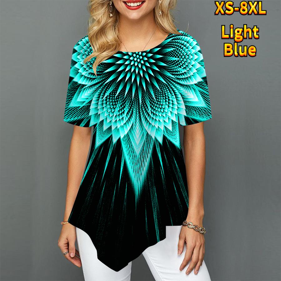 Женские футболки больших размеров с принтом подсолнечника, свободные повседневные топы, женская нерегулярная летняя одежда