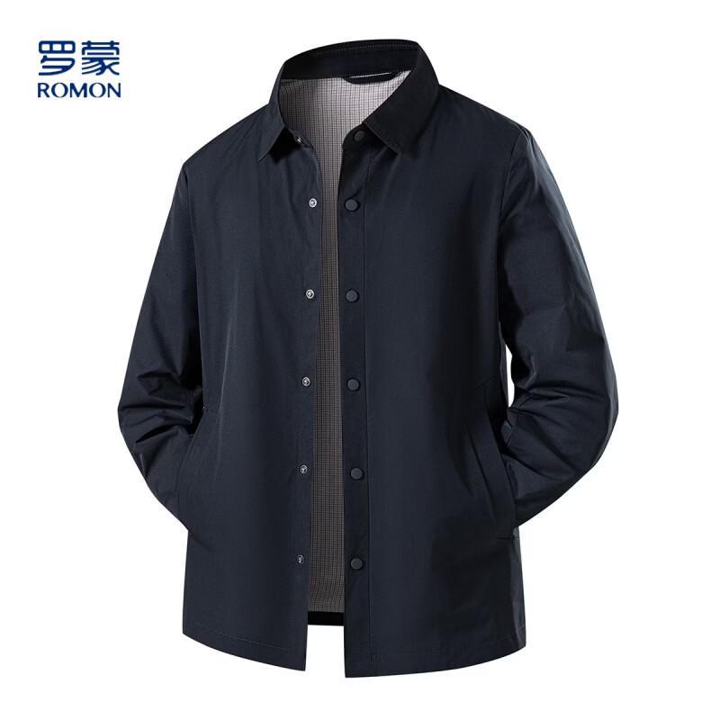 Romon Men's Lapel Business Casual Windbreaker Jacket