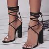 Large Size Women's Buckle High Heel Sandals - Summer European & American Style