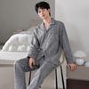 Men'S Pajamas Men'S Spring And Autumn Models, Pure Cotton Long-Sleeved Men'S Autumn Cotton Loungewear Set