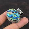 Abalone Shell Pendant Real Gemstone Pendant 925 Sterling Silver Pendant Vintage Pendant Abalone Shell Jewelry Handmade Birthstone Pendant