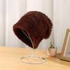 Шапка-панама из кроличьего ворса для женщин Осень Зима Плюшевая Японская Милая Женская Шапка Теплые Меховые Шапки EMA