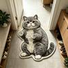 Grey British Shorthair Cat Doormat Absorbent Non Slip Floor Mat for Bathroom Entryway Decor
