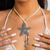 Богемное металлическое ожерелье с подвеской в ​​виде морской звезды и раковины для женщин, ожерелье из веревки в этническом океанском стиле, летние пляжные праздничные украшения