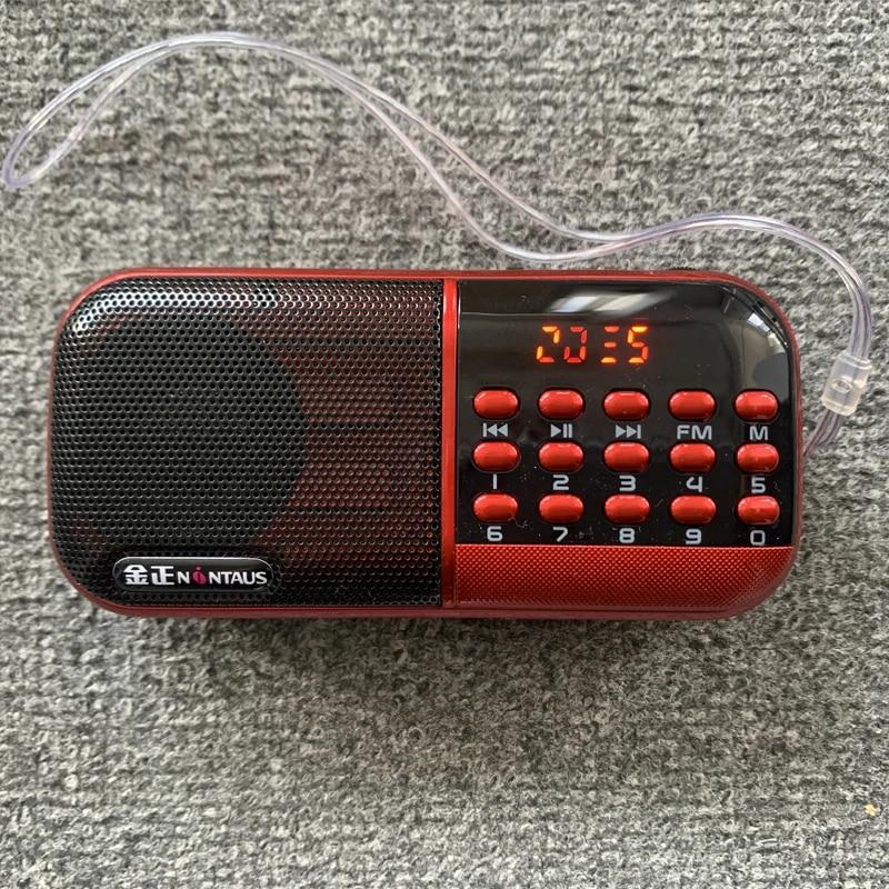 Мини-портативный FM-радио Перезаряжаемый радиодинамик MP3-плеер со светодиодным дисплеем HD Поддержка двойной TF-карты Память при выключении питания