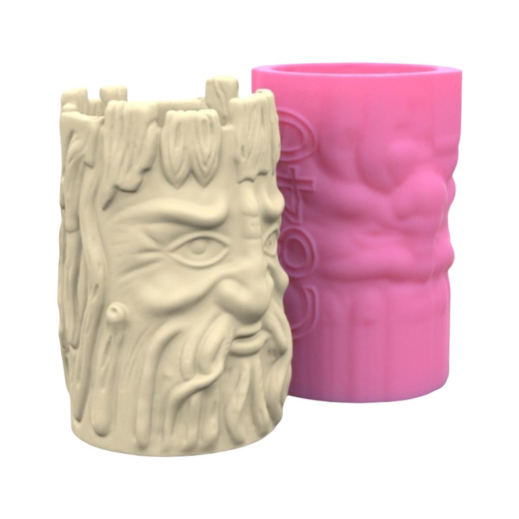 Silicone Vase Molds Succulent Planter Mold Tree Stump Elder Shape Silicone Flowerpot Mold Suitable for Crafting Vase