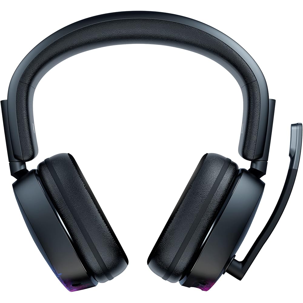 Беспроводная игровая гарнитура ROCCAT Syn Max Air, 2,4 ГГц/Bluetooth, одновременное воспроизведение со смартфоном, Черная, PC/PS5/PS4/Switch, Откидной микрофон с функцией Mute, 3D-звук, Зарядка