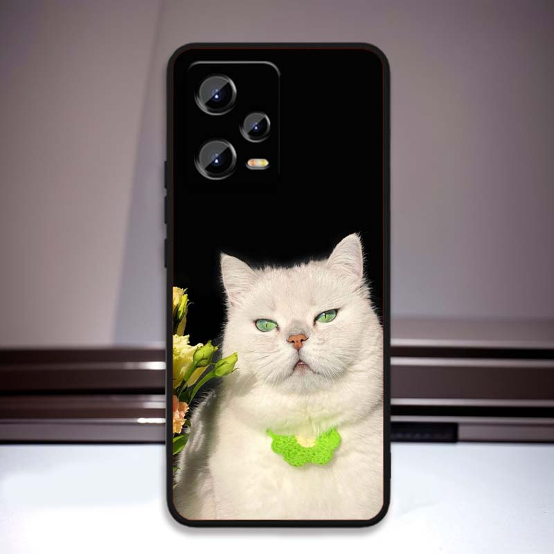 Аниме мультяшный кот иллюстрация Для Xiaomi Redmi Note 15 14 13 12 12S 11E 11 11S Pro Plus 4G 5G Черный Мягкий ТПУ Чехол для телефона
