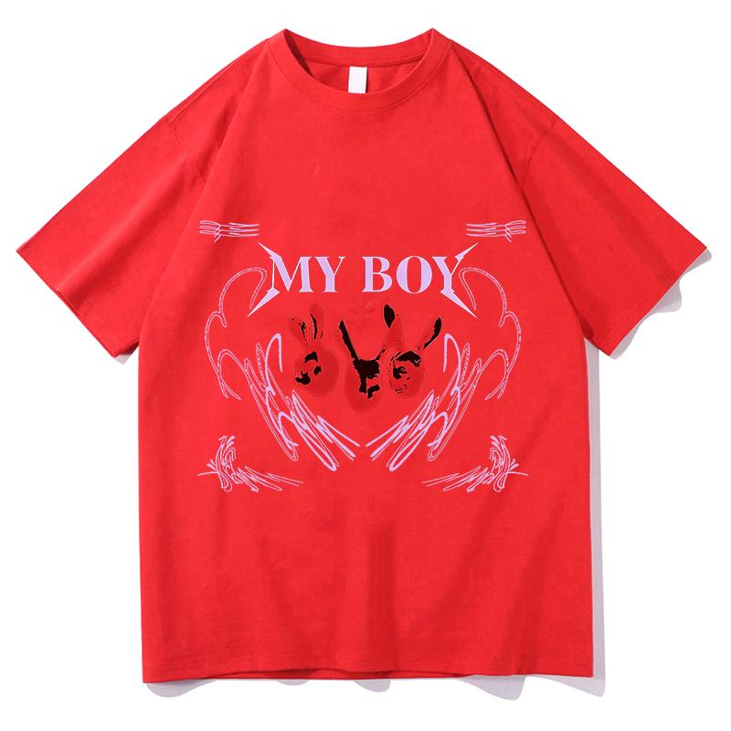 Bella Poarch My Boy Print TShirt Tee Unisex Unisex pure cotton Clothes Crewneck Short Sleeve T Shirt Unisex Aesthetic Harajuku Tops