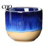 Stemless Coffee Cup Handmade Handleless Ceramic Mug for Hot Cold Drinks 150ml Rustic Stoneware Latte Tea Easy to Clean Unique Gift Lovers Green