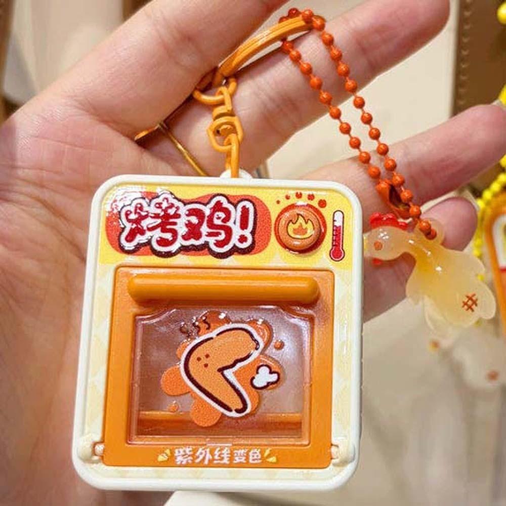 Miniature Color Changing Key Chain Funny Simulation Food Key Ring UV Toy Key Ring Kids