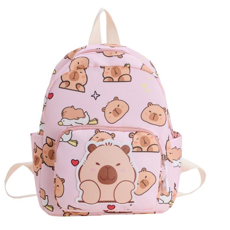 Повседневный детский рюкзак с капибарой, красочный и игривый дизайн для мальчиков и девочек