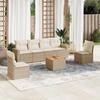 VidaXL Garden Lounge Set with Cushions 7 Pcs, Patio Sofas, Patio Furniture Set, Outdoor Furniture, Beige 3256401