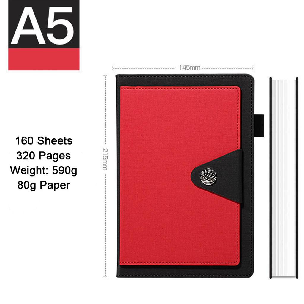 Тетрадь для деловых бумаг формата А5 из плотной ткани, ученическая тетрадь, журнал для записей рабочих совещаний, ежедневник на пряжке, внутренние страницы в линейку, 160 листов, 320 страниц