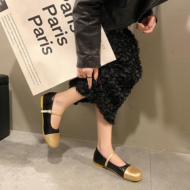 2024 Новая мода Весна Туфли Bean Туфли с мелким носком Женская обувь Женские туфли на плоской подошве