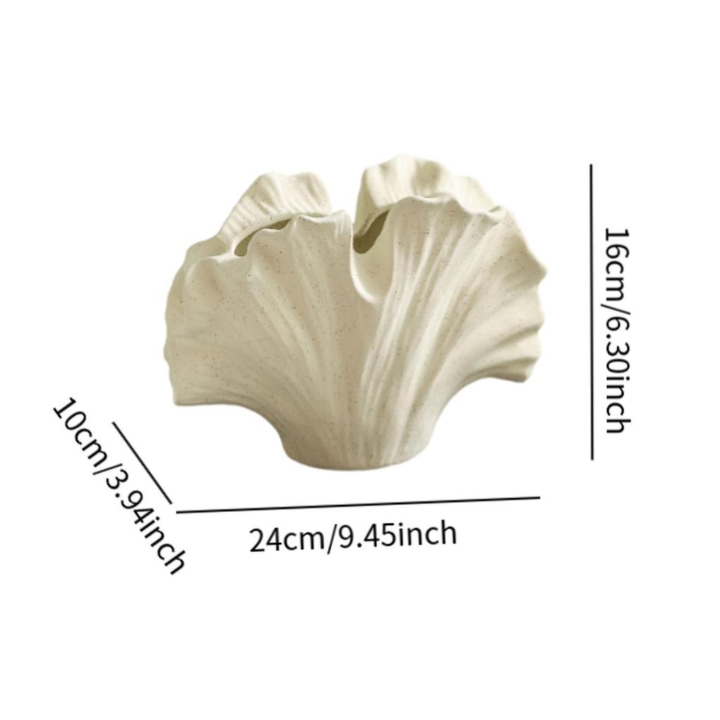 Ceramic Flower Vase Birthday Gifts Ginkgo Leaf Vase for Shelf Mantel Office