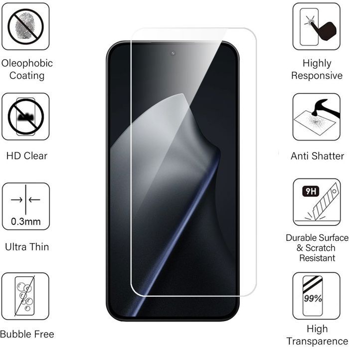 Verre Trempé - E.F.Connection - pour Xiaomi 15T Pro - Protection Anti-Rayures 9H Antichoc Transparent