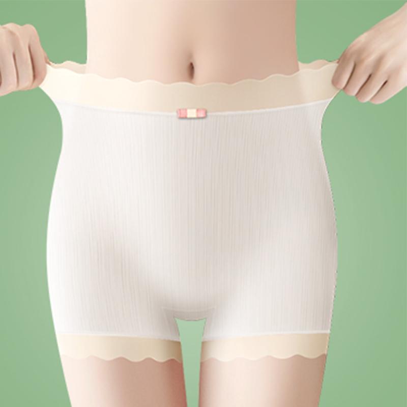 Flarixa Mid Waist Seamless Shorts Plus Size Women's Summer Panties Thin Modal Cotton Antibacterial Shorts Under Dress