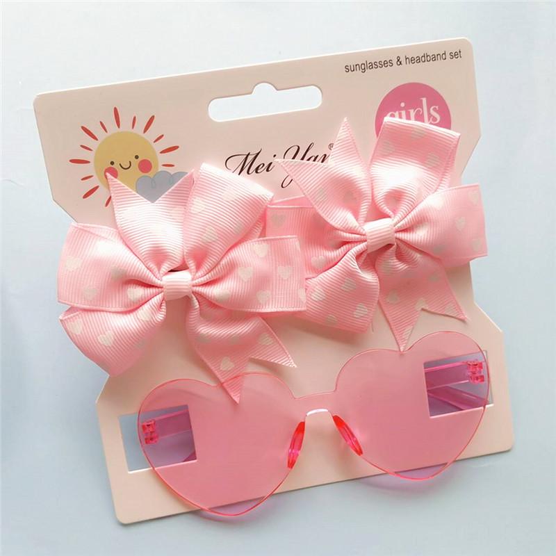3 Pcs/Pack Cute Solid Dot Hairclips Kids Colorful Sun Glasses Girls Boutique Bowknot Hair Clips Children Hair Accessories
