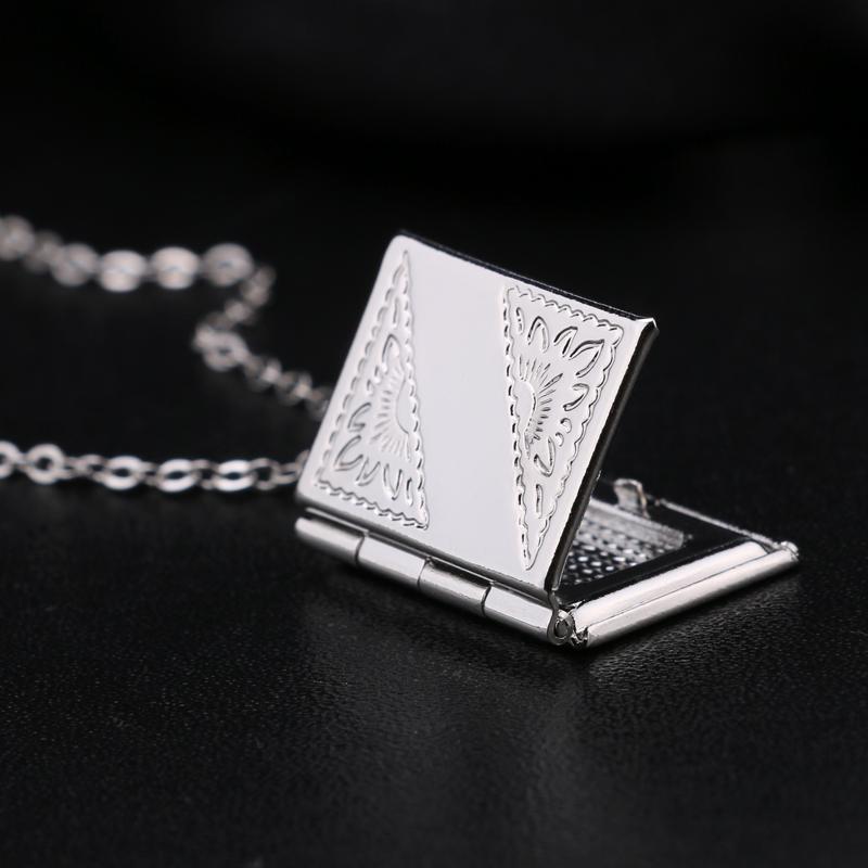 Women Men Silver Color Book Box Photo Locket Pendant Jewelry Without Chain For Friends Wholesal R6A5