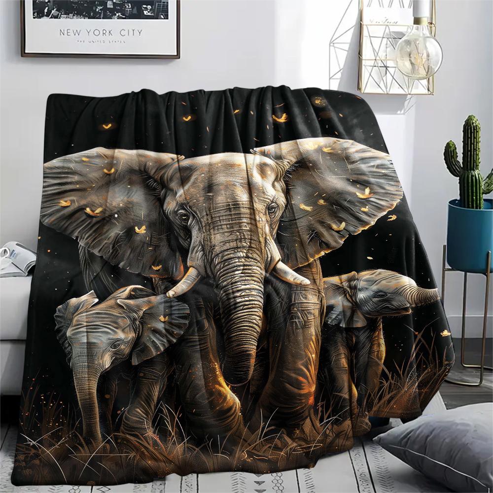 1Pc Eagle Bird Family Print Flannel Blanket, High quality Comfortable for All Seasons, Home Decor, Warmth and Comfort, Perfect for Christmas Gifts