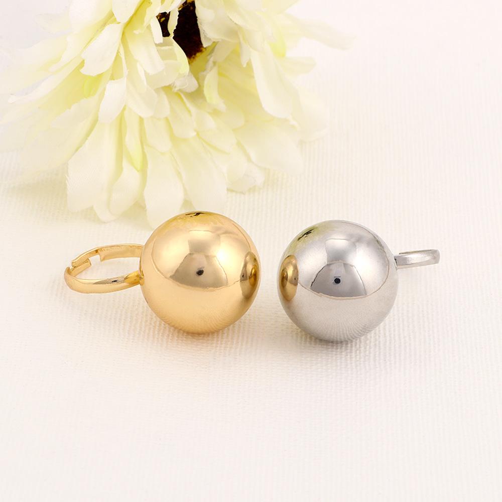 Прекрасные серебряные регулируемые украшения с открытием Модные женские кольца с большими металлическими шариками Женские