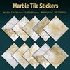 10 шт., наклейка на золотую мраморную плитку, кухонный шкаф, ванная комната, домашний декор, наклейка на стену, самоклеящаяся кристаллическая твердая пленка, художественные наклейки на стены