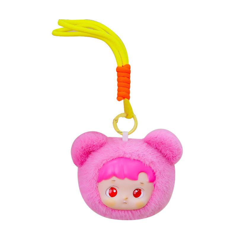 Bear Doll Cute Head Plush Keychain Toy Backpack Accessory Birthday Gift