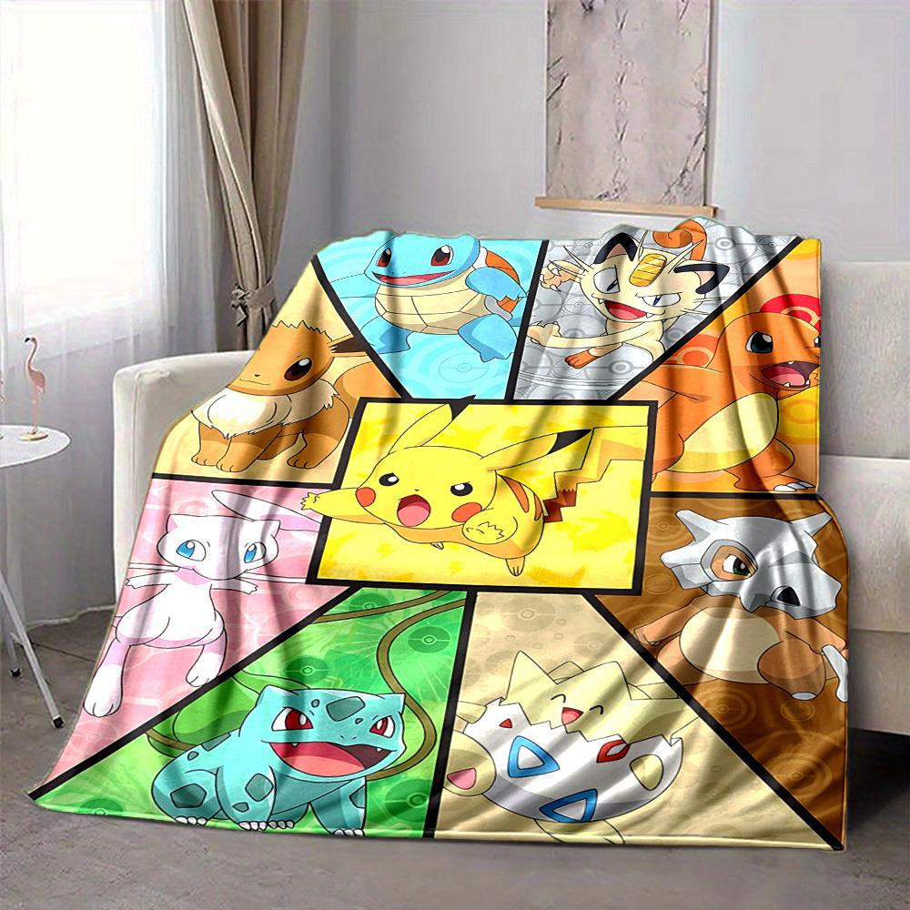 1 шт. Мягкое и теплое фланелевое одеяло с персонажами Pokemon, многоцелевое покрывало для дивана, софы, офиса, кровати, кемпинга, путешествий