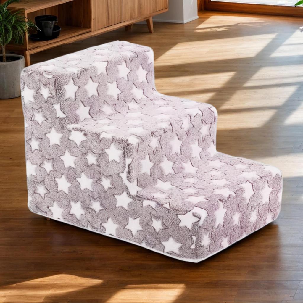 3 Pet Steps Sponge Dog Secure Stairs Ramps Non-Slip Pet Star Climbing Steps for Protect Older Dogs Pet Ramp Sofa Bed Ladder