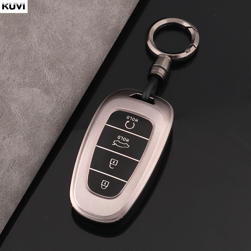 Чехол-держатель для автомобильных ключей из ТПУ для Hyundai Tucson Solaris Sonata Hybrid NEXO NX4 Santafe Dn8, 4 кнопки, 2020, 2021, 2022, аксессуары