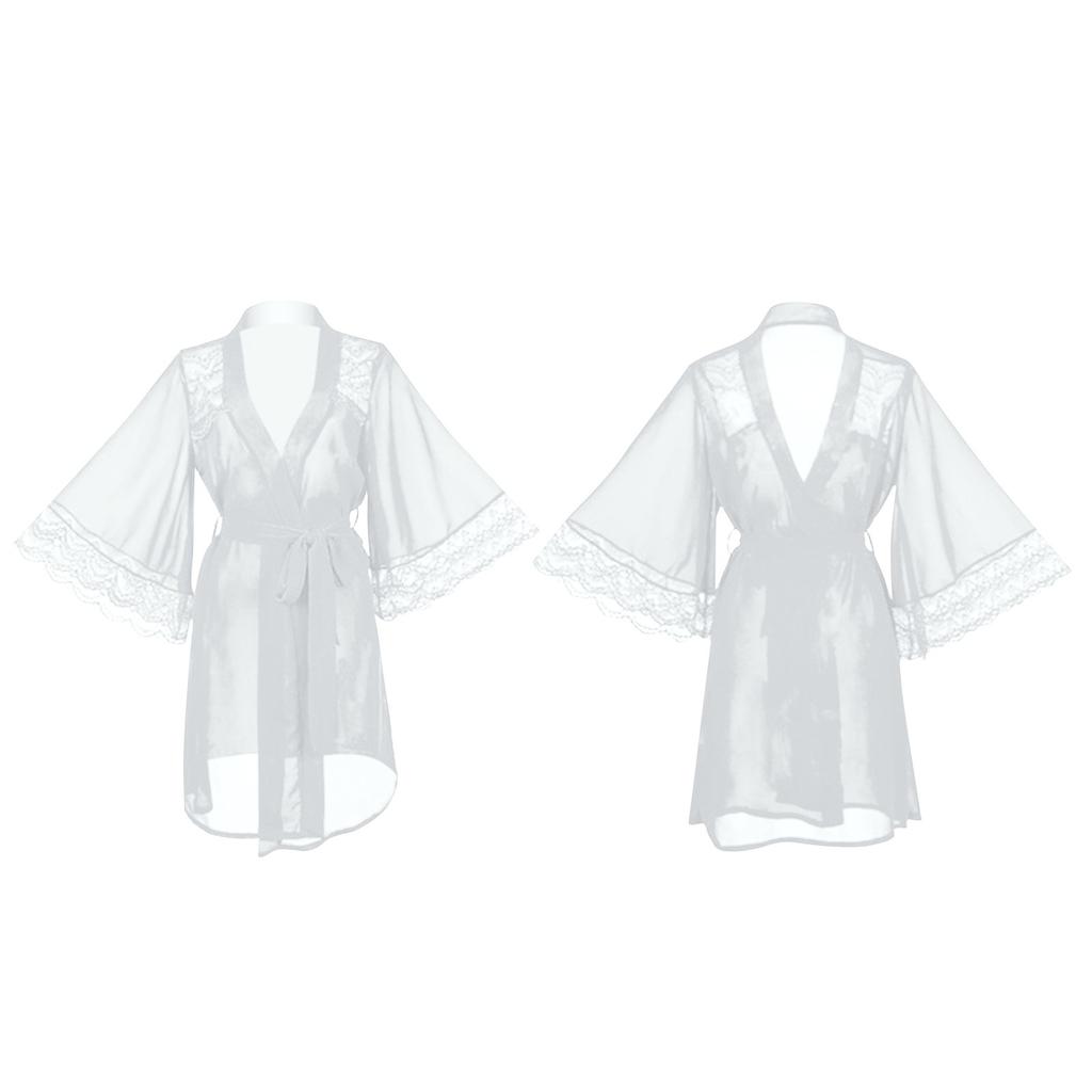 Personalized Custom Lace New  Pajamas Silk Imitation Silk Cardigan Robe Summer