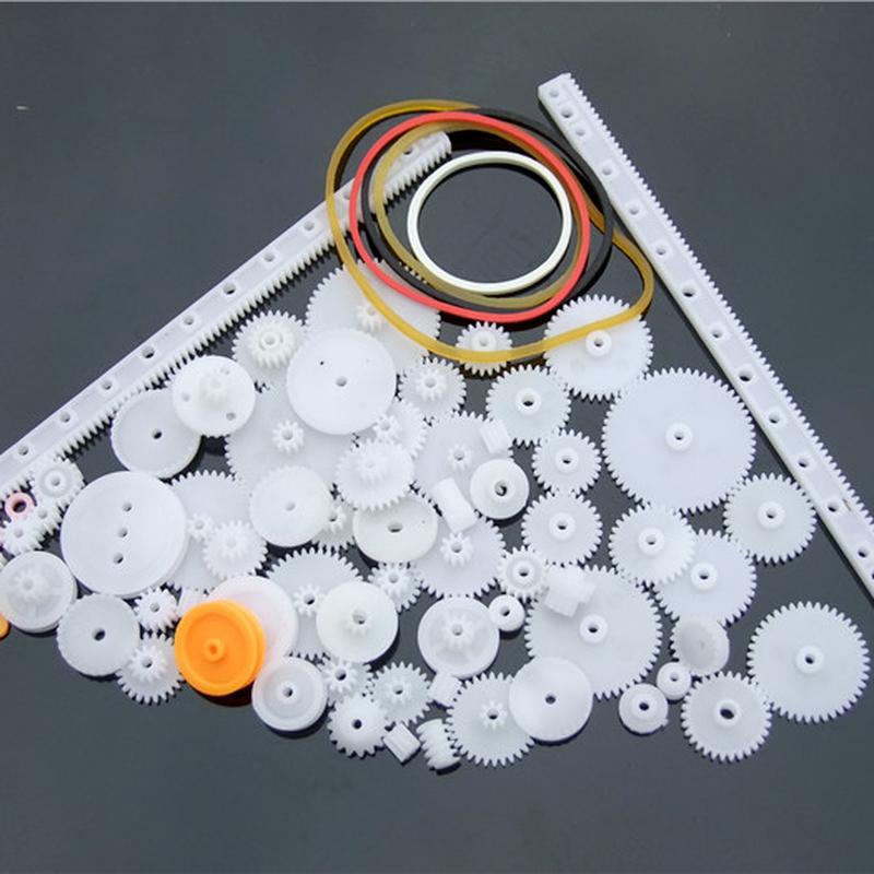 75PCS/lot Plastic Gear Rack Pulley Belt Worm Gear Single-and Double-gear 8-56 Teeth
