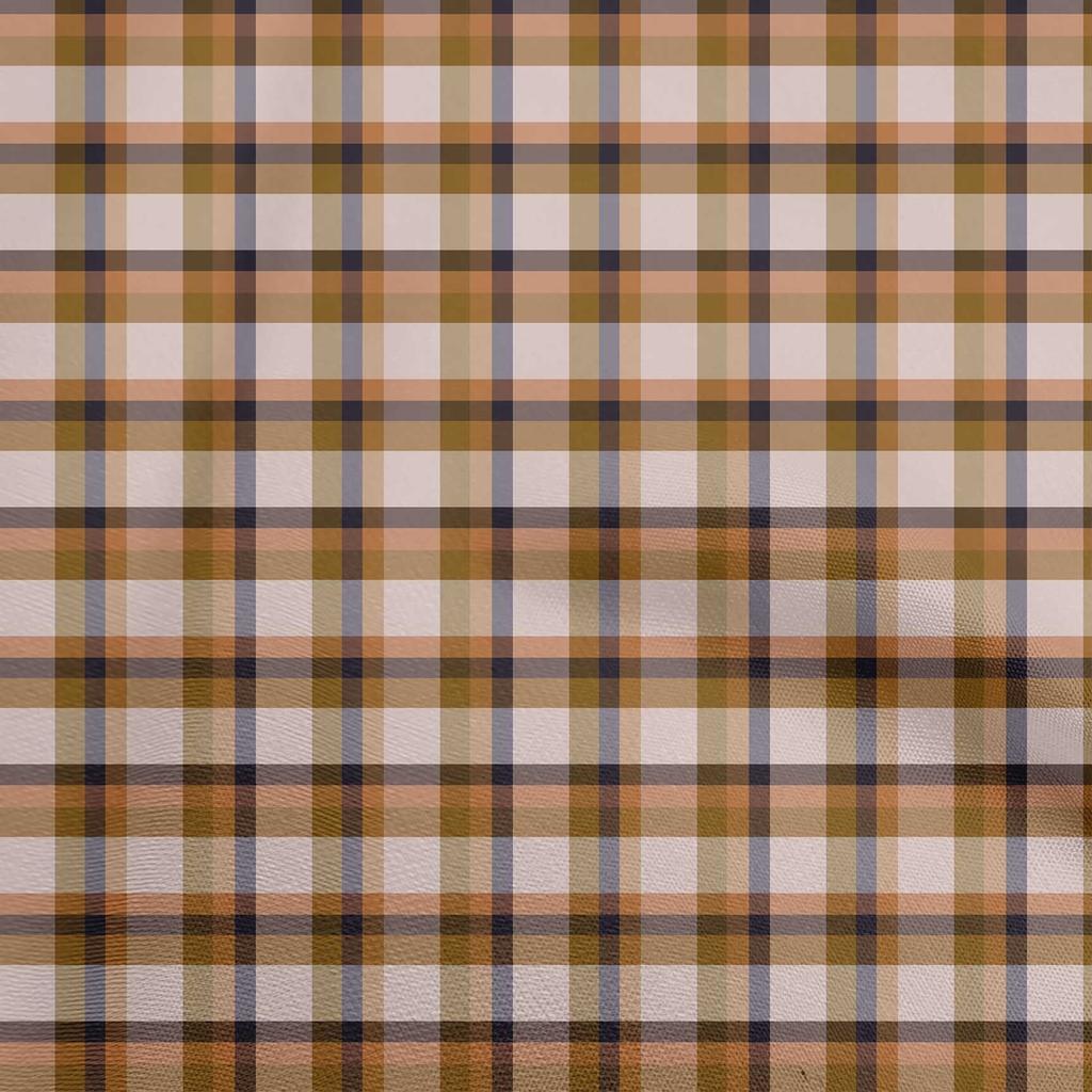 oneOone Cotton Flex Brown Fabric Check Fabric For Sewing Printed Craft Fabric By The Yard 40 Inch