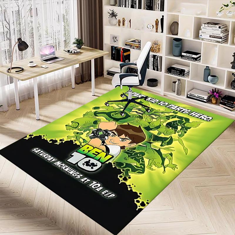1pc Ben Hero Adventure Carpet for Playroom Bedroom Living Room Sofa Home Decor,kids Game Area Rug Non-slip Floor Mat Y730159