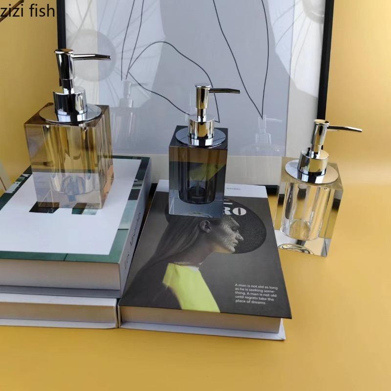 Crystal Bathroom Products Квадратный флакон для лосьона Дозатор для мыла Бутылки для дезинфицирующего средства для рук Бутылки для розлива Бутылки для геля для душа