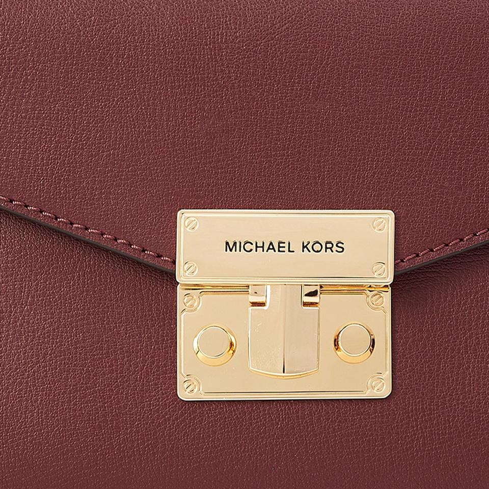 Michael Kors Розовый Модный Дизайн для Поездок Цепочка Кожаная Сумка Кроссбоди На Плечо Средний Размер Женские сумки Бордовый 35S1GXOL2L-580