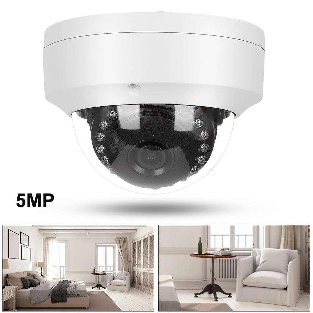 IP Dome Camera Builtin POE 15 Light Infrared Night View Metal CMOS for Outdoor Indoor IRCUT(5MP )