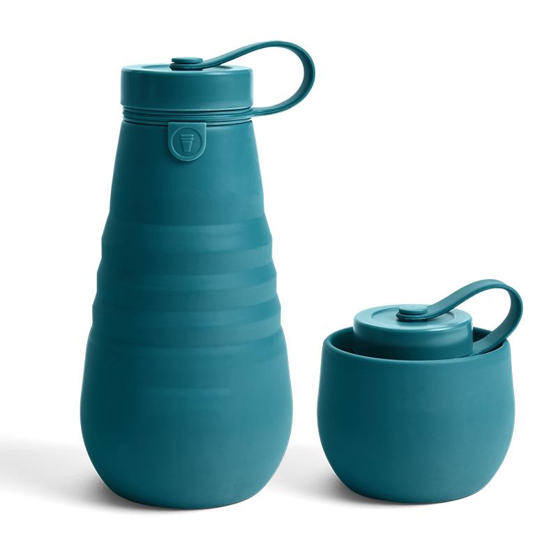 Силиконовая складная чашка для воды, бутылка для сжатой воды, регулируемая чашка, спортивная, дорожная, портативная, большая чашка для живота, уличная бутылка для воды