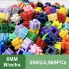 250 г / 2500 шт. 6*6 мм Пиксель-арт Пазл Микро Алмазные Строительные Блоки DIY 3D Маленький Кирпичик Для Детской Игрушки Образовательные Дети