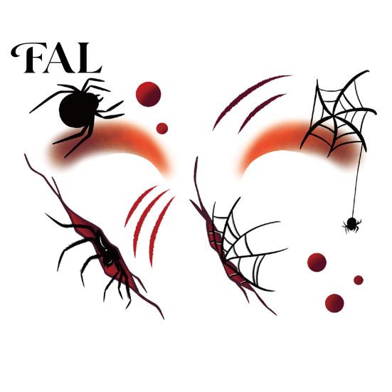 Funny Face Tattoos Halloween Tattoo Stickers, Waterproof Scary Makeup Decals for Party, Easy Apply Patch Temporary Wound Scar Body Art Kids