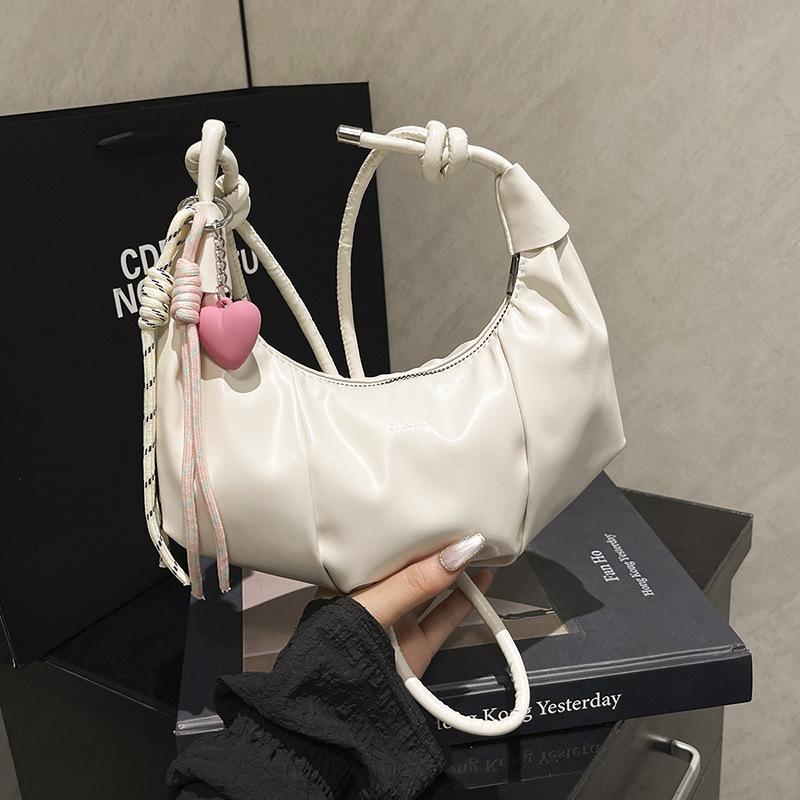 2025 лето новый нишевый дизайн тренд простой однотонный сумка-рог модная сумка через плечо мессенджер для通勤 для женщин