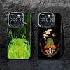 Мультяшный чехол для телефона с лягушкой для iPhone17, 16,15,14,13,12 Pro Max Черный Конфетный Матовый Ударопрочный Чехол