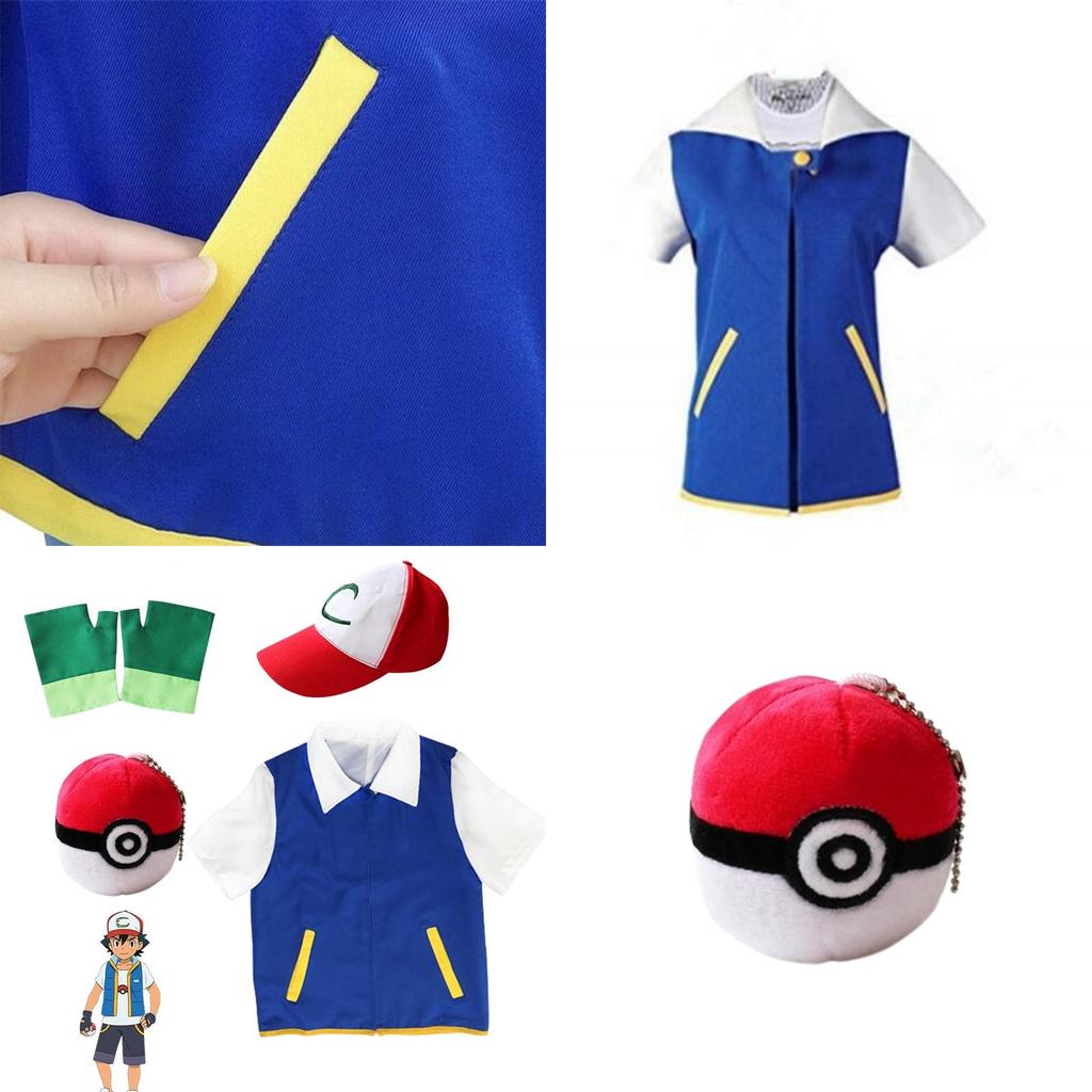 Authentic Ash Ketchum Cosplay Costume For Adults Perfect For Halloween And Carnival