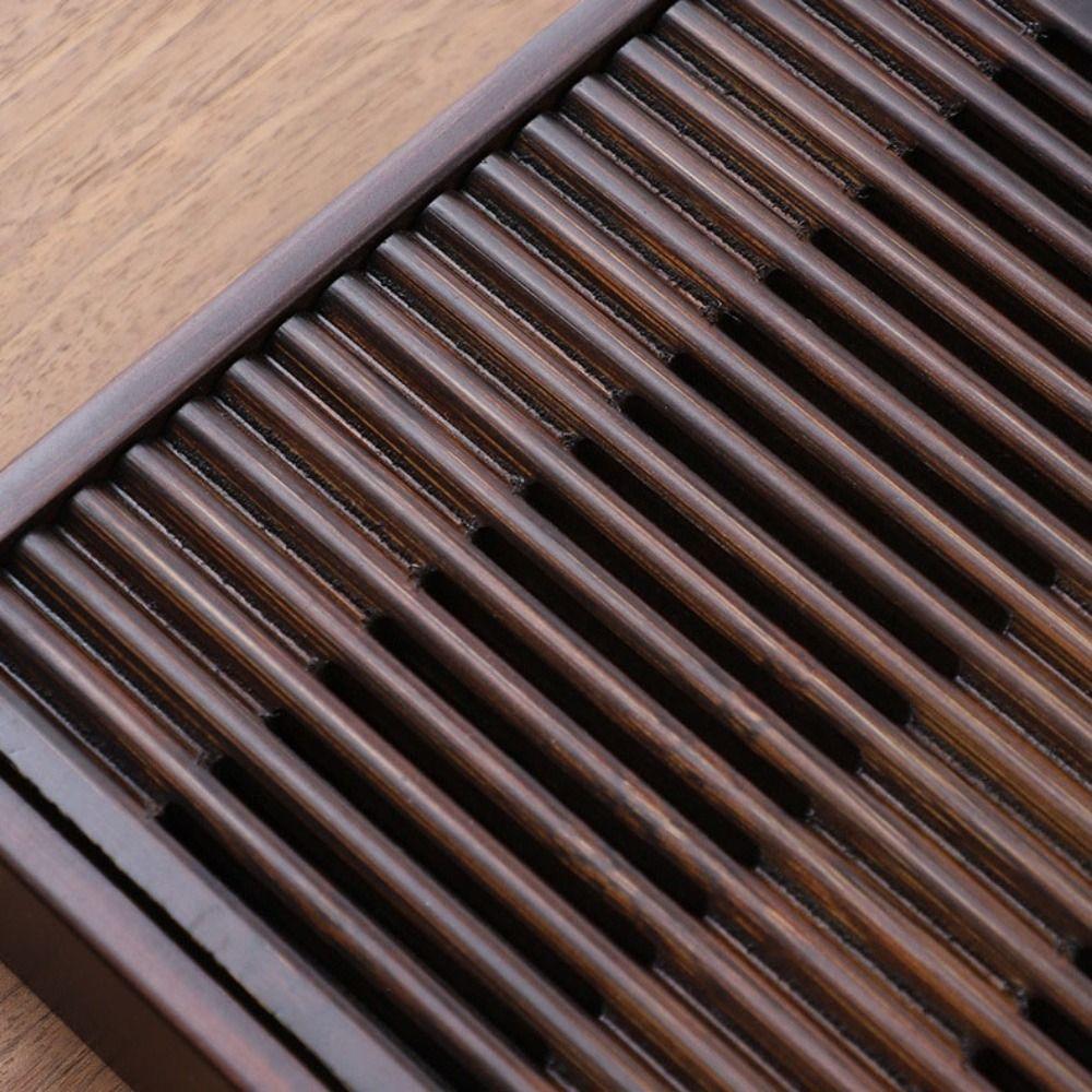 Прямоугольный китайский поднос для чая, поднос для хранения чая из натурального бамбука, дренажная доска для чая, чайная комната