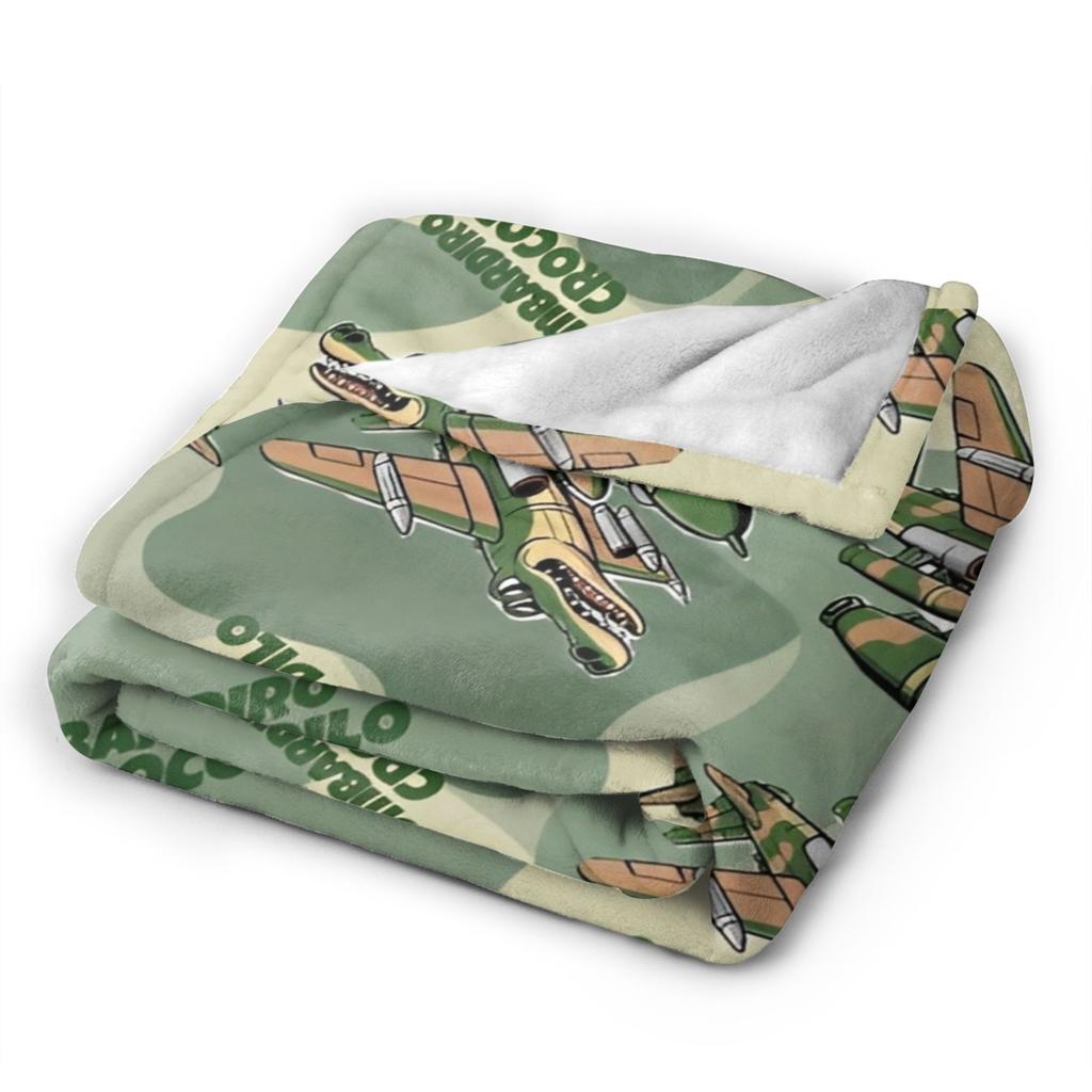 Bombardino Crocodilo Italian Brainrot Blanket Fleece Funny Meme Soft Throw Blankets for Airplane Travel Bedding Quilt