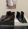 2025 корейская версия новых ботинок челси на плоской подошве, с коротким голенищем, маленьким квадратным острым носком, низким каблуком, из мягкой кожи внутри, ботильоны до щиколотки sho