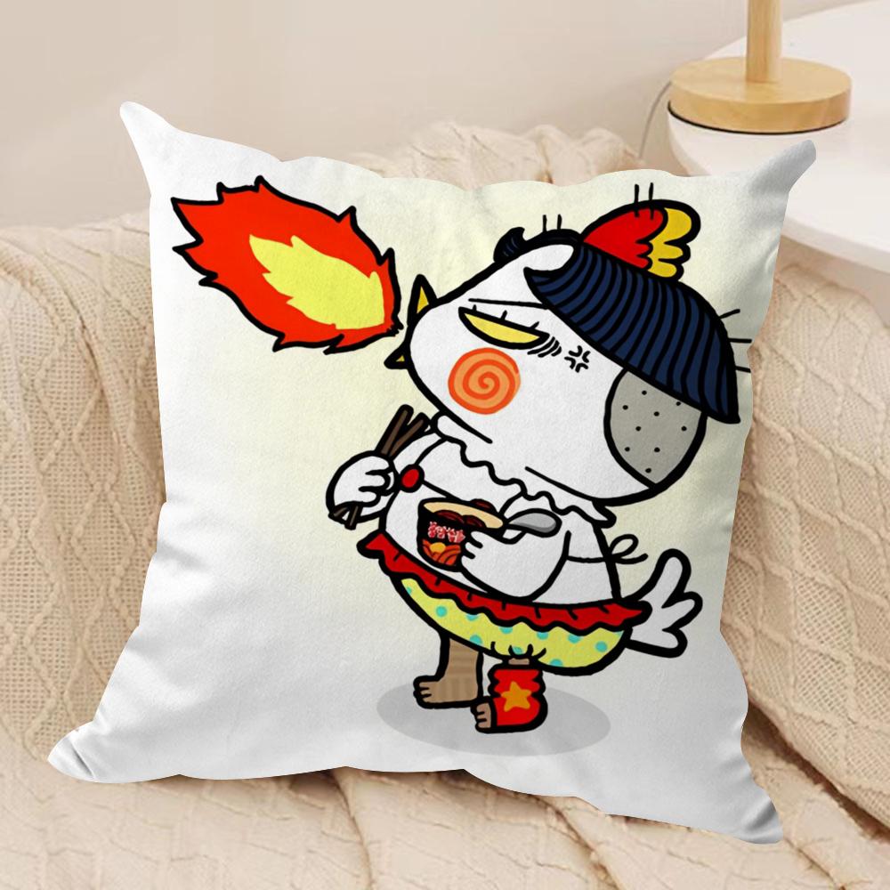 Kwaii Anime BBuldak RRameSn Cushion Cover Pillowcase Ultra Soft Skin Friendly Fabric Cloud Like Comfort  Concealed Zipper