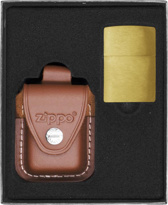 Zestaw Zippo Zapalniczka Brass Brushed Prezentowy No2