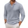 Men's Casual Collared Long-Sleeve Knit Base Layer Top